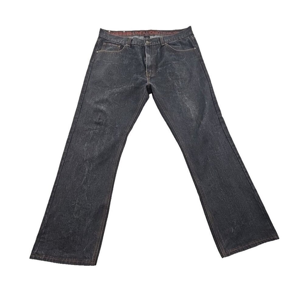 Linea Uomo Jeans Men's‎ 42x33 Relaxed Straight Fit Dark Wash EUC Straight Leg